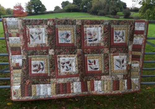 Louise Bell Quilts, Tawney Ceramic Tile Quilt, 225cm, 92ins square
