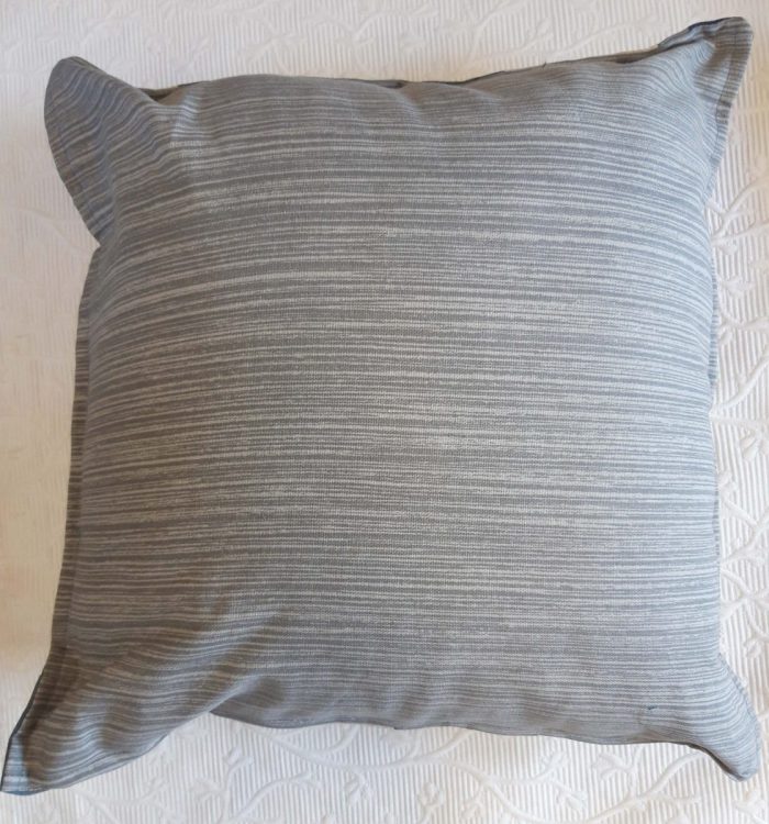 Seaside Lighthouse cushion. Grey back.