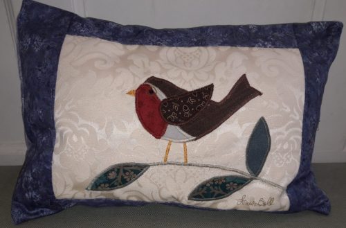 Robin cushion, blues