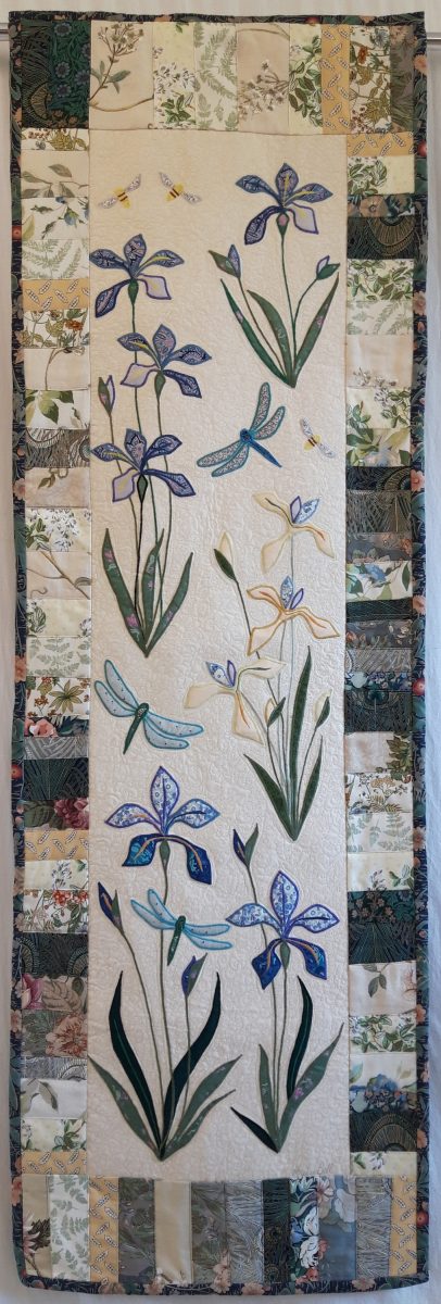 Louise Bell Quilts, 2023, Wall hanging Iris