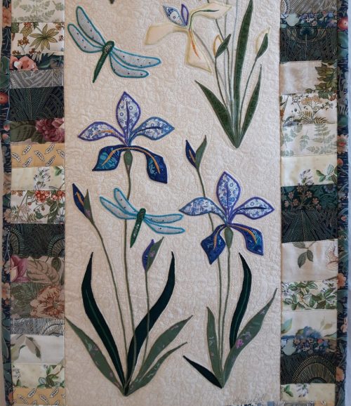 Louise Bell Quilts, 2023, Wall hanging Iris, detail