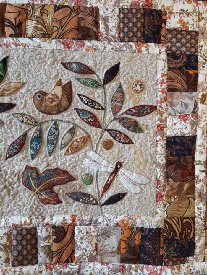 Louise Bell Quilts, 2024, Trailing Leaf Runner, 183cms 72ins